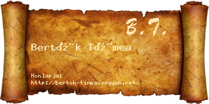 Bertók Tímea névjegykártya