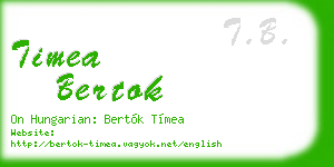 timea bertok business card