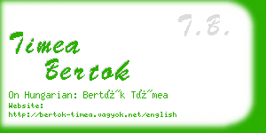 timea bertok business card
